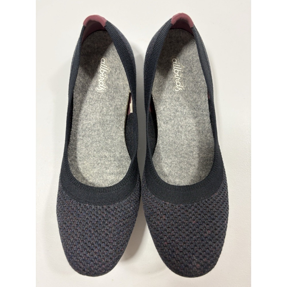 Allbirds Tree Breezers Navy Blue Pink Knit Ballet Flats Slip On Shoes Size W7